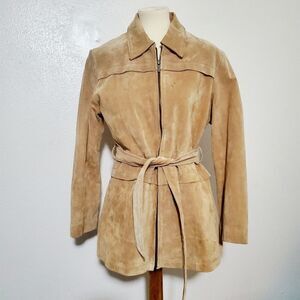 Marc Mattis Boho Tan Leather Jacket Size Large
